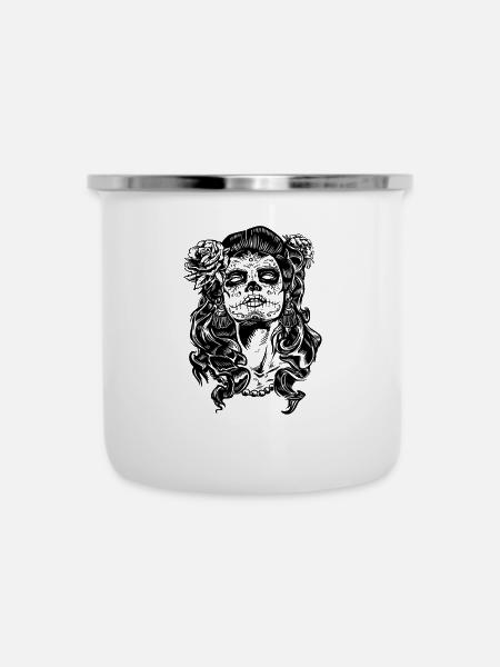 La calavera catrina Design - Emaille-Tasse - Weiß