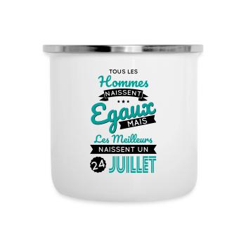 Anniversaire - Les meilleurs naissent 24 Juillet - Tasse émaillée - blanc - Devant