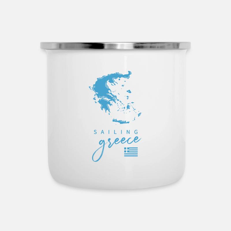 Greece Sailing - Camper Mug - white