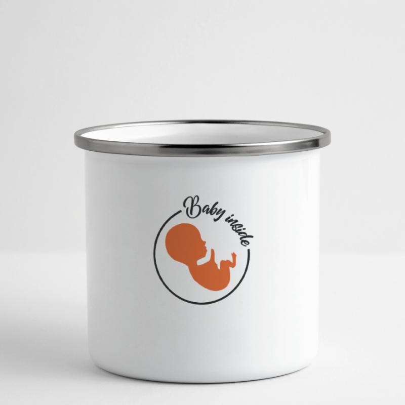 bébé inside | grossesse enceinte inside mom Tasse émaillée