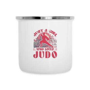 Juste une fille qui aime le judo - Tasse émaillée - blanc - Devant
