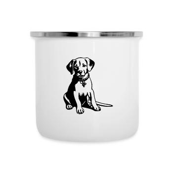 Beagle Hund - Emaille-Tasse - Weiß - Vorne