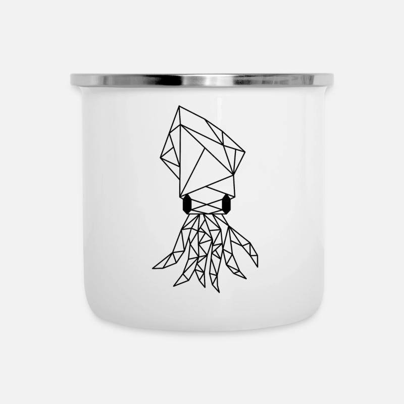 Squid - Emaille-Tasse - Weiß