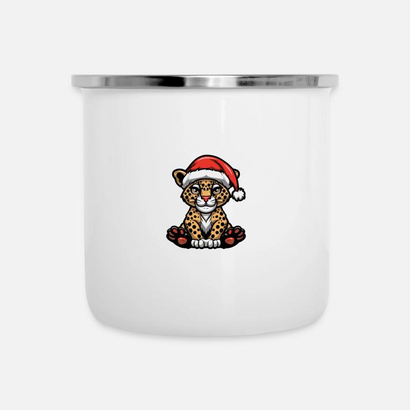 Leopard Christmas - Camper Mug - white