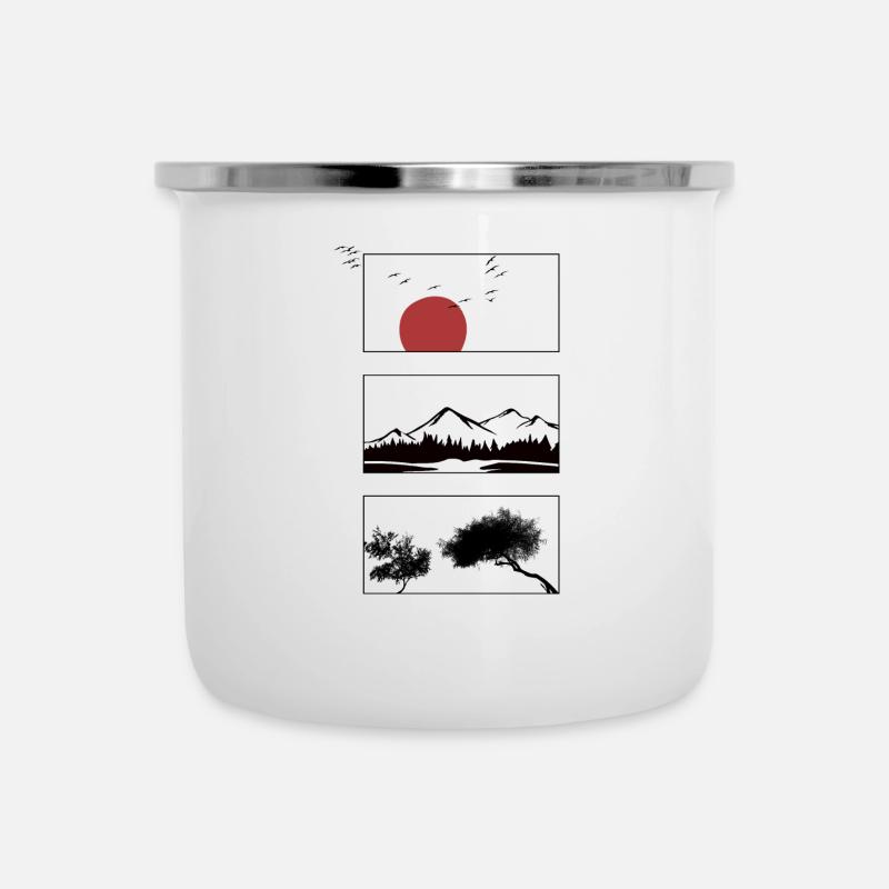 Sun, Mountains, Beach, Holidays - Camper Mug - white
