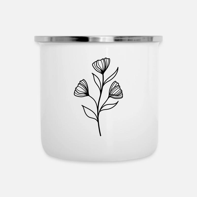 fleur - Tasse émaillée - blanc