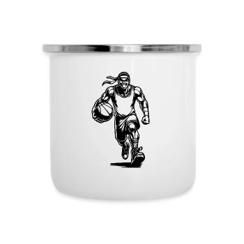 Stormy basketball coach with ball - Camper Mug - white - Front
