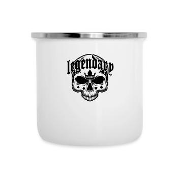 Legendär seit 1991 - Totenkopf | Farben änderbar - Emaille-Tasse - Weiß - Vorne
