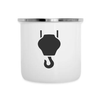 Industrial crane hook Lifting hook or hoist hook - Camper Mug - white - Front
