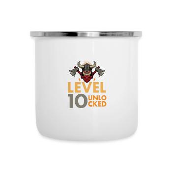Level 10 Unlocked Video Game Vintage Vikin - Camper Mug - white - Front