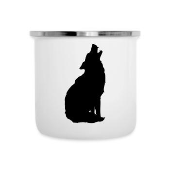 Wolf - Emaille-Tasse - Weiß - Vorne