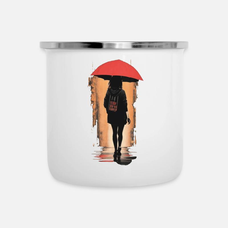 Walk with Heavy Steps, Reflective Moments - Camper Mug - white