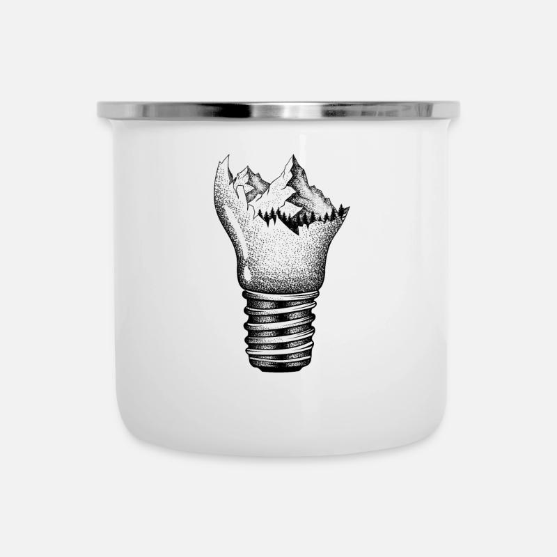 Mountains in a light bulb - Camper Mug - white