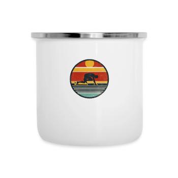 Sprinter - Track And Field 3 - Emaille-Tasse - Weiß - Vorne