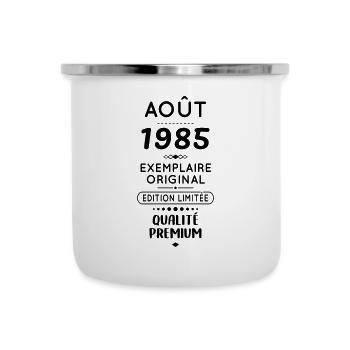 Anniversaire 40 ans - Août 1985 Original - Tasse émaillée - blanc - Devant