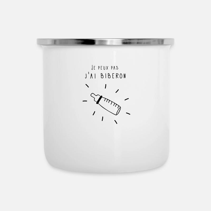 Je peux pas, j'ai biberon! - Tasse émaillée - blanc