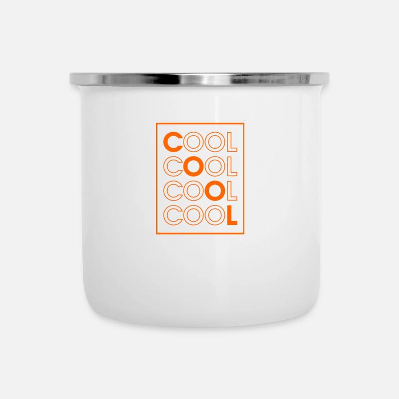 COOL COOL COOL COOL (Orange) - Tasse émaillée - blanc