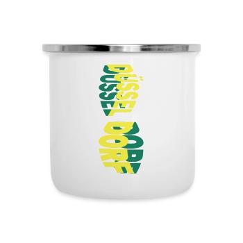 Düsseldorf Deutschland Stadt Skyline Schrift Bunt - Emaille-Tasse - Weiß - Vorne