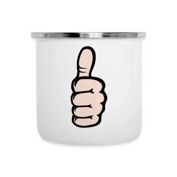 All Right OK Hand Icon - Camper Mug - white - Front