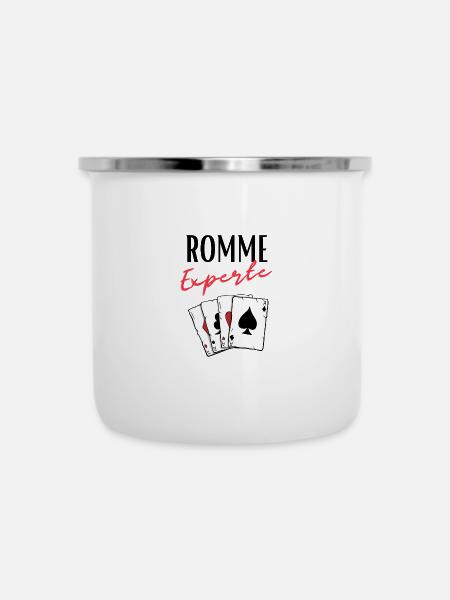 Romme Experte - Emaille-Tasse - Weiß