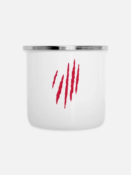 scratches Kratzer wild Monster - Emaille-Tasse - Weiß