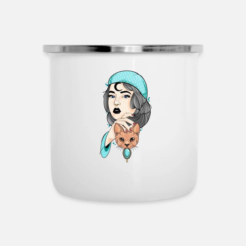 Cat woman - Camper Mug - white