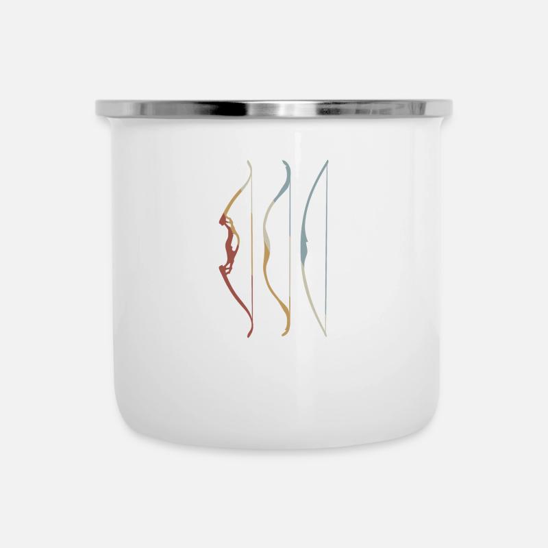 Bogenschießen Retro Style Vintage - Emaille-Tasse - Weiß
