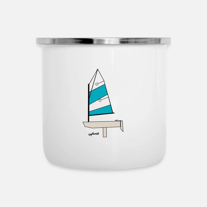 Optimist Voilier Variante 3 - Tasse émaillée - blanc