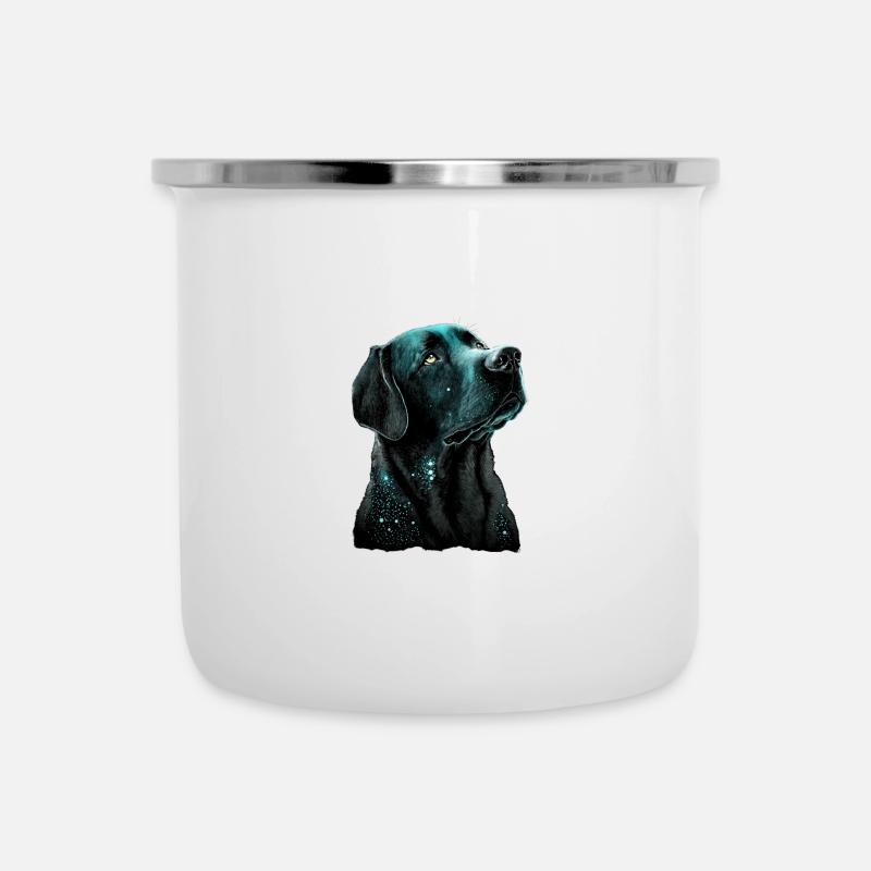 Labrador dessiné à la main - Tasse émaillée - blanc