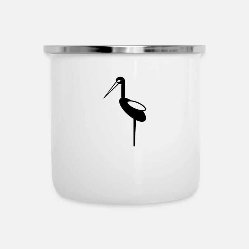 Storke, jordemoder, jordemoder motiv - Emaljekrus - hvid