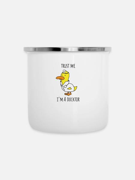 Ducktor - Emaille-Tasse - Weiß