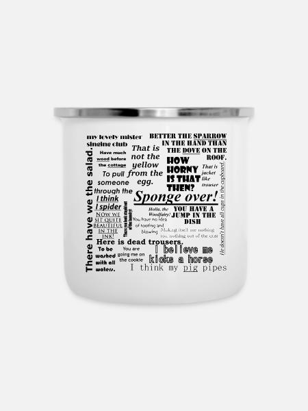 LET'S TALK DENGLISCH - Emaille-Tasse - Weiß