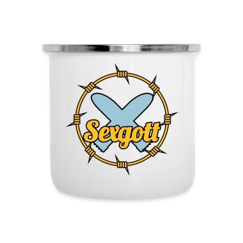 Sexgott - Emaille-Tasse - Weiß - Vorne