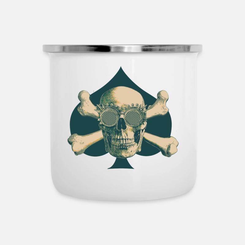 Steampunk - Emaille-Tasse - Weiß