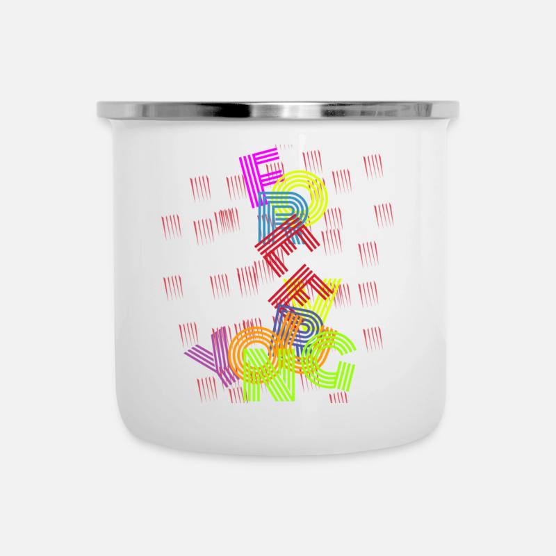 forever young - Emaille-Tasse - Weiß