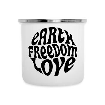 Earth, Freedom, Love - Camper Mug - white - Front