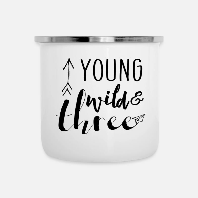 3ème anniversaire, trois, troisième, flèche - Tasse émaillée - blanc