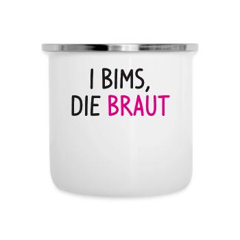 Braut Junggesellinnenabschied Party Spruch - Emaille-Tasse - Weiß - Vorne
