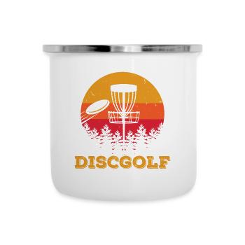 Frisbee Vintage Discgolf disque cadeau - Tasse émaillée - blanc - Devant