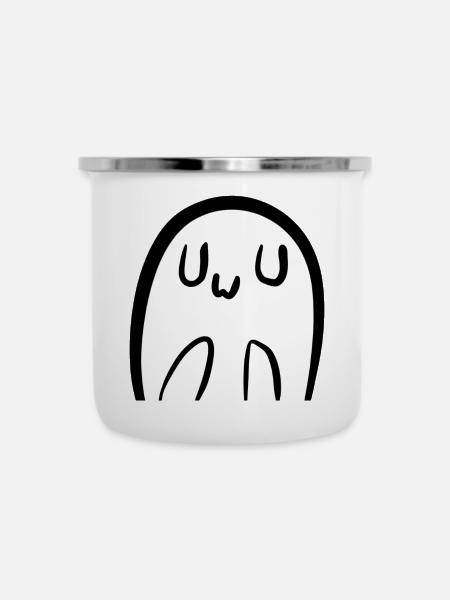 Cute UwU Ghost - Emaille-Tasse - Weiß