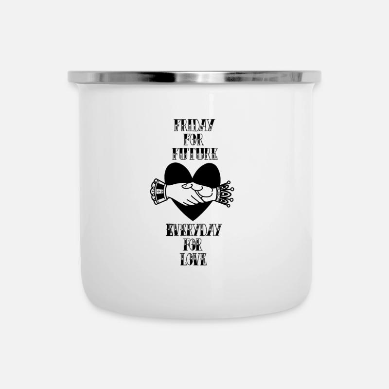 friday for future - everyday for love - Emaille-Tasse - Weiß