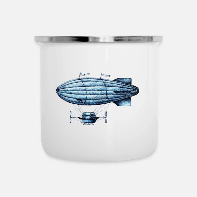 Blue Star Zeppelin - Camper Mug - white