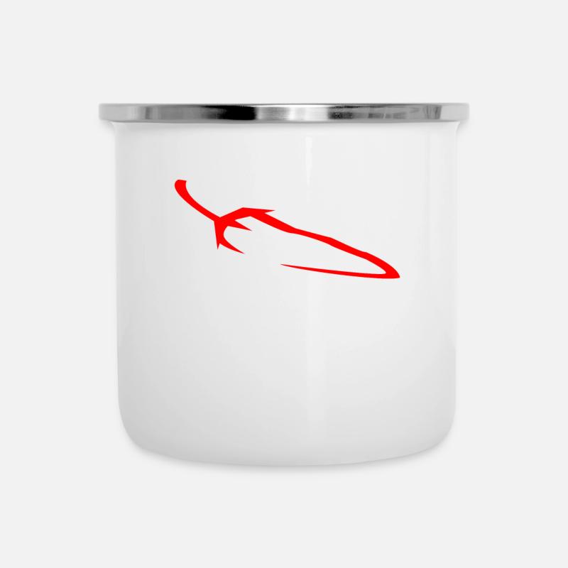 Chili - Emaille-Tasse - Weiß