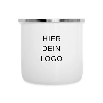 Hier dein logo - Emaille-Tasse - Weiß - Vorne