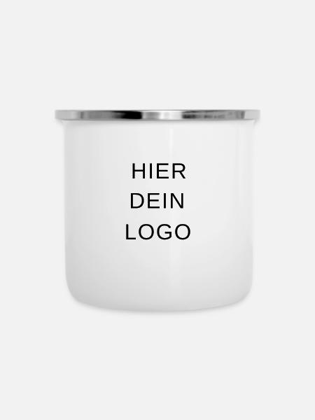 Hier dein logo - Emaille-Tasse - Weiß