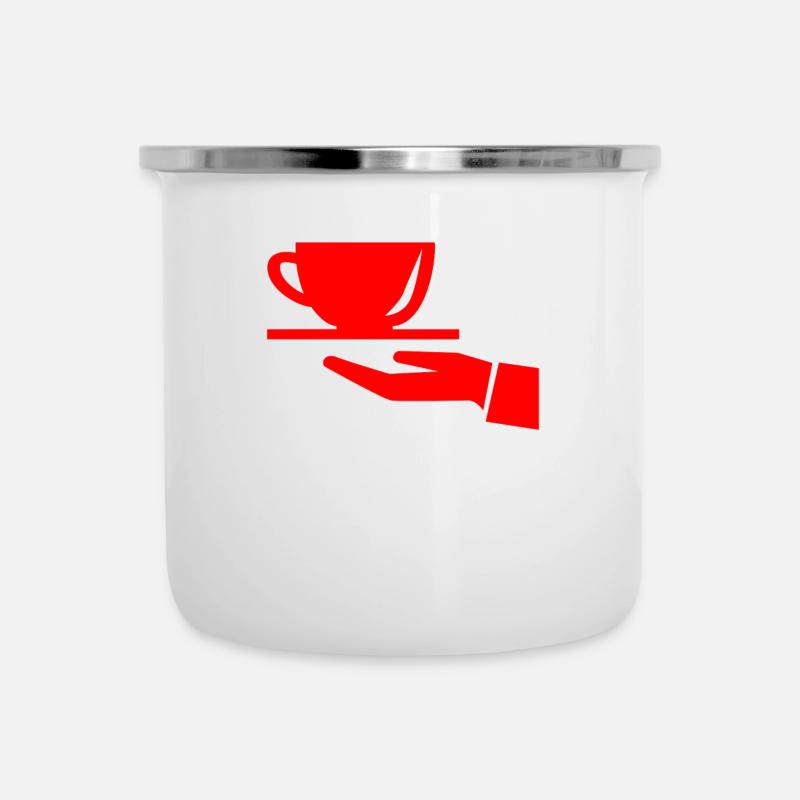 serveur - Tasse émaillée - blanc