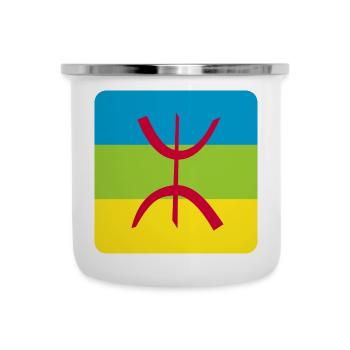 berber flagge aufkleber amazigh ref - Emaille-Tasse - Weiß - Vorne