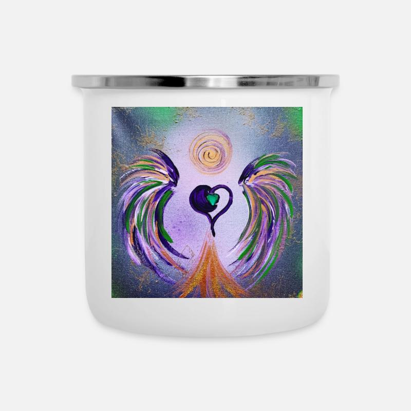 Herzengel Trau Dich - Emaille-Tasse - Weiß
