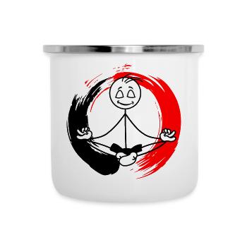 Zen-Meditation - Emaille-Tasse - Weiß - Vorne