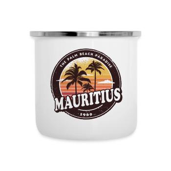 Mauritius Vintage Beach Design / Gift Idea - Camper Mug - white - Front